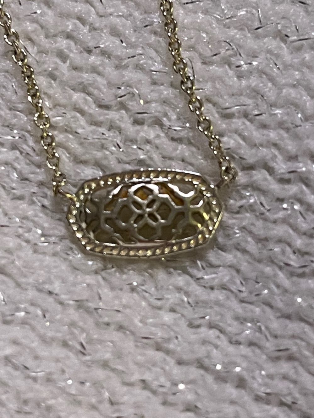 Kendra Scott Gold Filigree Elongated Pendant Necklace